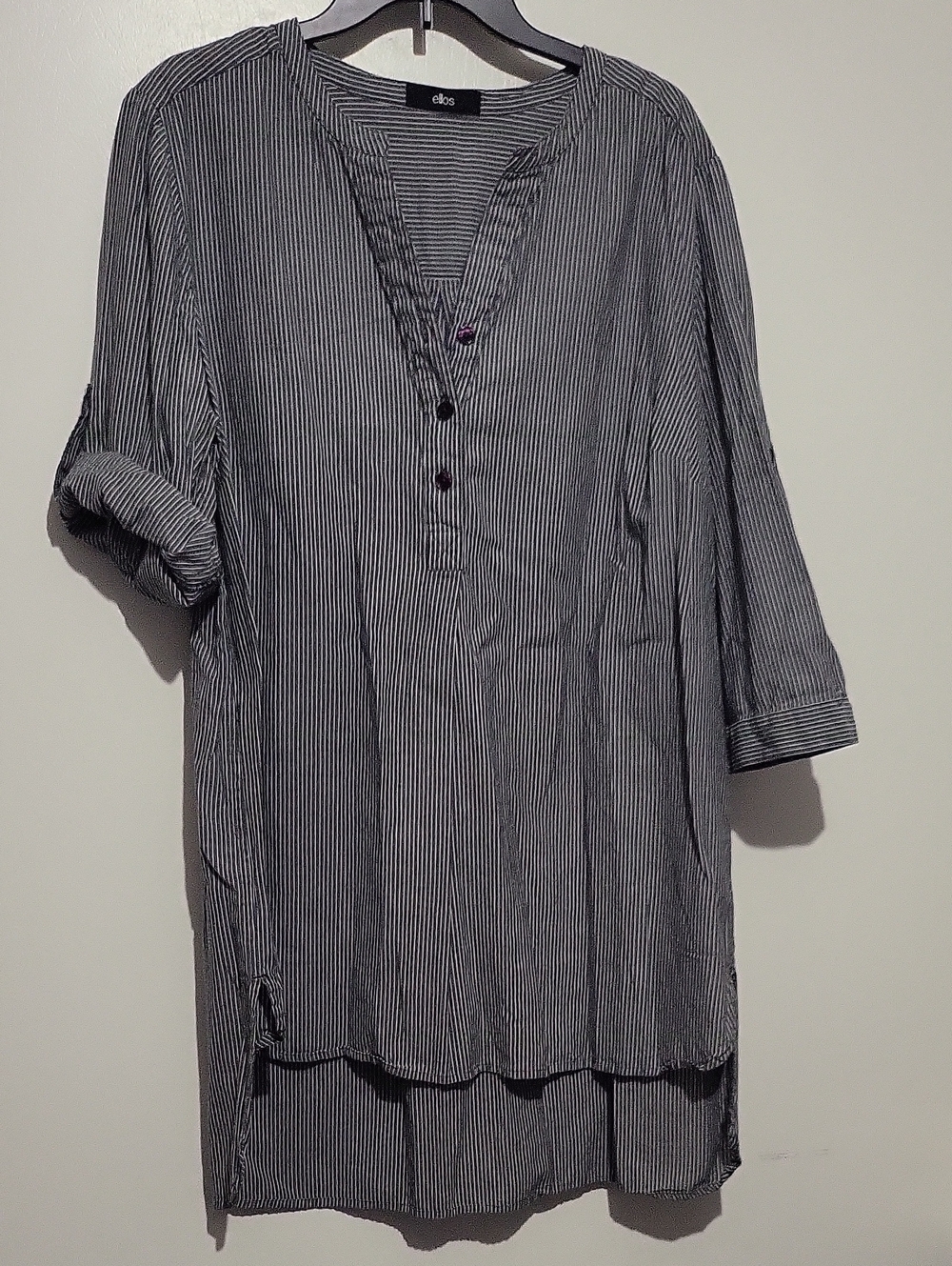 Ellos Black & White Pinstripe Tunic Dress